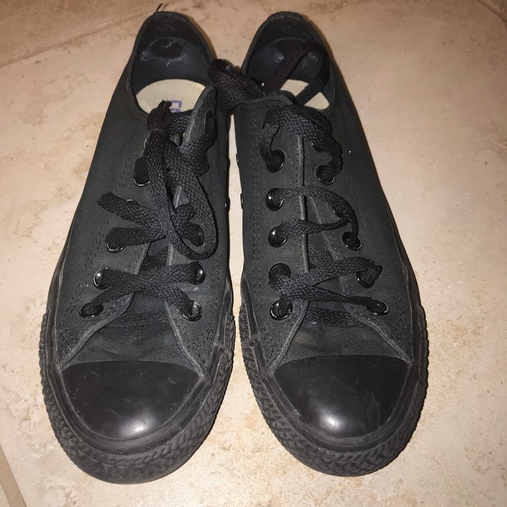 All black low tops